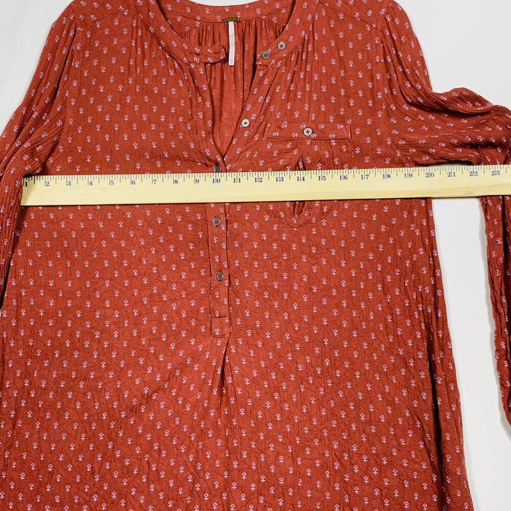 Free People Shirt Womens XS TP Boho Sienna High Low Long Sleeve Peasant Bohemian - Picture 7 of 10